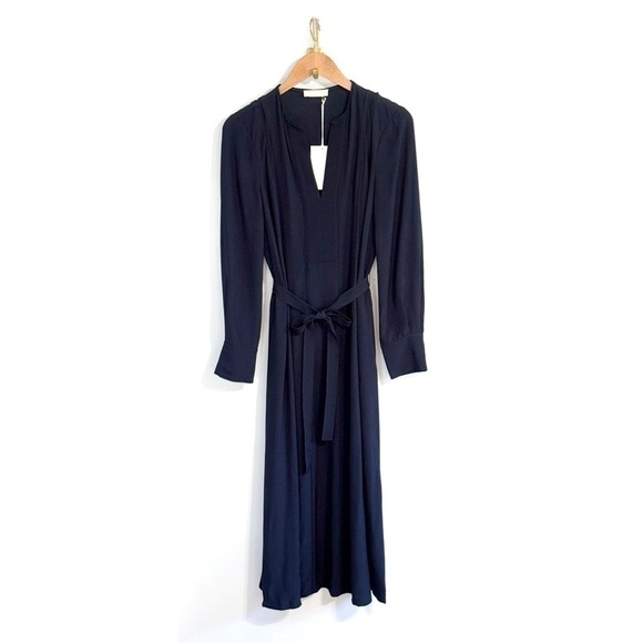 NWT Ulla Johnson Midi Long-Sleeve Navy Asilia Dress - Picture 2 of 7